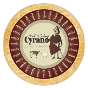 Käse Cyrano Kuh-Schaf, Abbildung Laib von oben